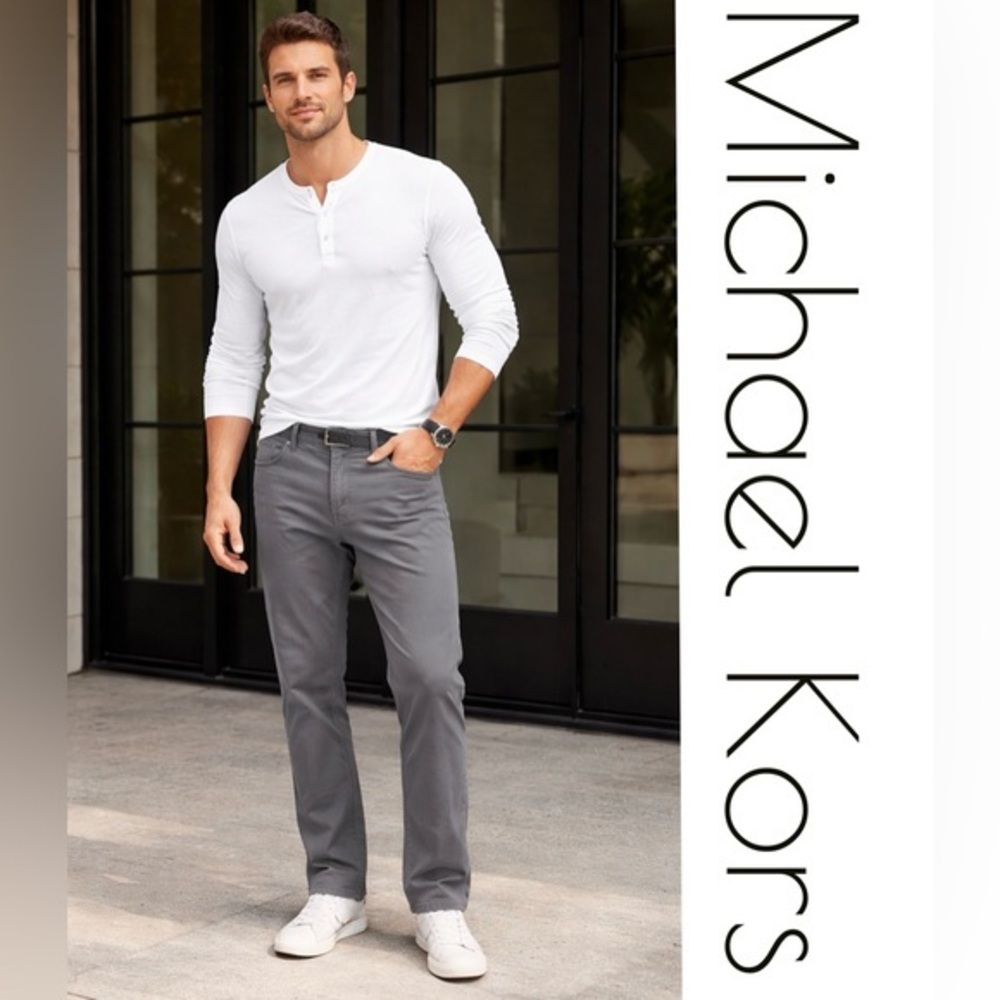 Michael Kors Parker Slim Fit Gray Jeans Men’s 38x32 Stretch Denim